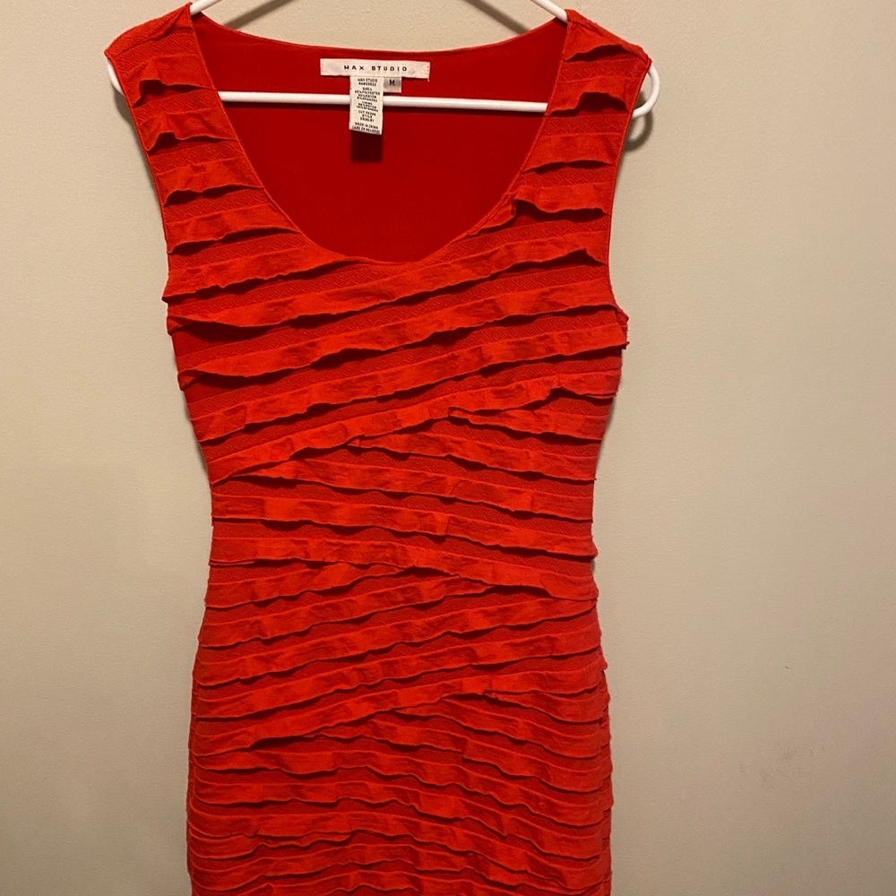 Red ruffled dress